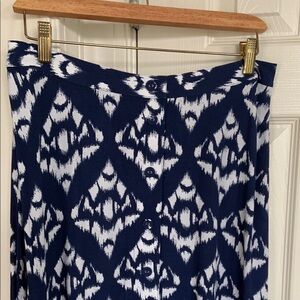 Talbots Navy and White Patterned Women's Skirt